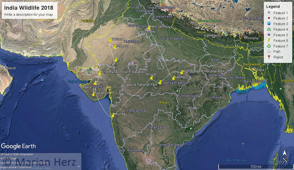 1India Wildlife Tour Map